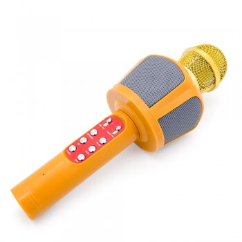 Караоке микрофон беспроводной WS-1816, золотой с подсветкой-3
