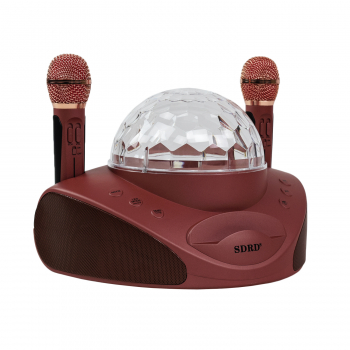 Беспроводная караоке система (2 микрофона, колонка) SOVA SD-308 Pink-2