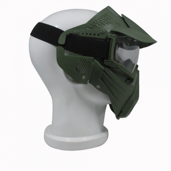 Игровая тактическая маска К2 с козырьком зеленая-3