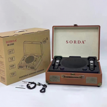 Караоке система Ретро Чемодан SORDA SD-2109 с двумя микрофонами-4